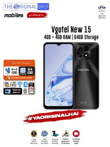 Vgotel New 15 - 4GB RAM - 64GB Storage - Easy Monthly Installments - PTA Approved - 1 Year Official Warranty - The Original Bro Mobiles - TOB70